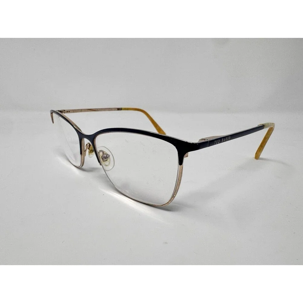 Ted Baker London TW503 NAV Eyeglass Frames Only Blue Gold 55-16-140